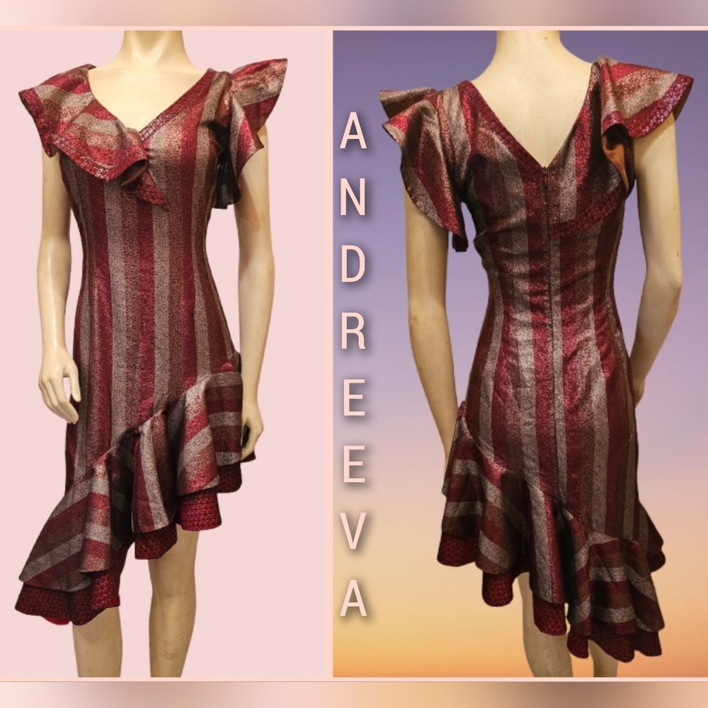 Andreeva Water Style Asymmetrical Ruffle Dress Size Small NWT
